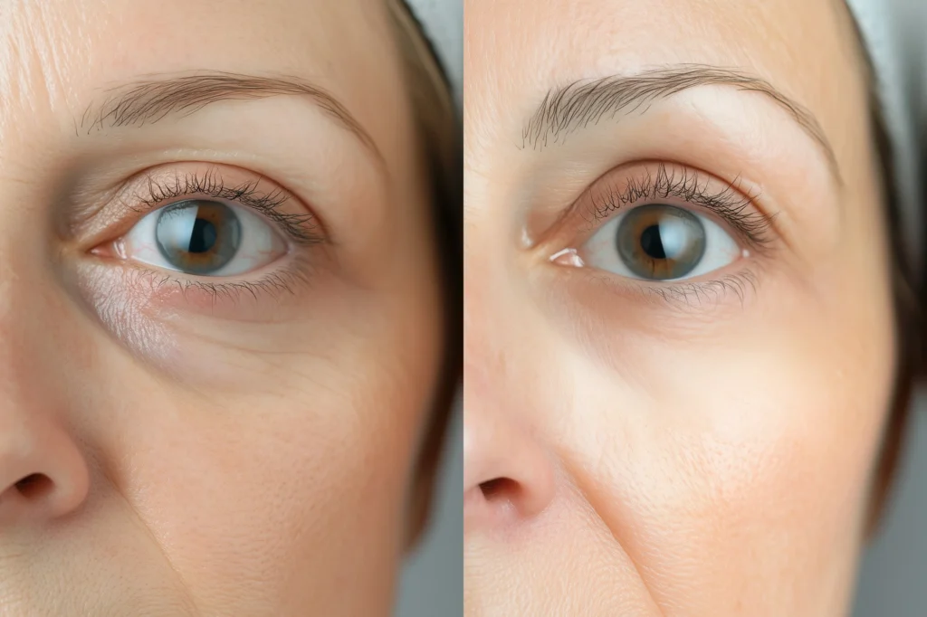emcyte prp treatment before after dark circles crepey skin